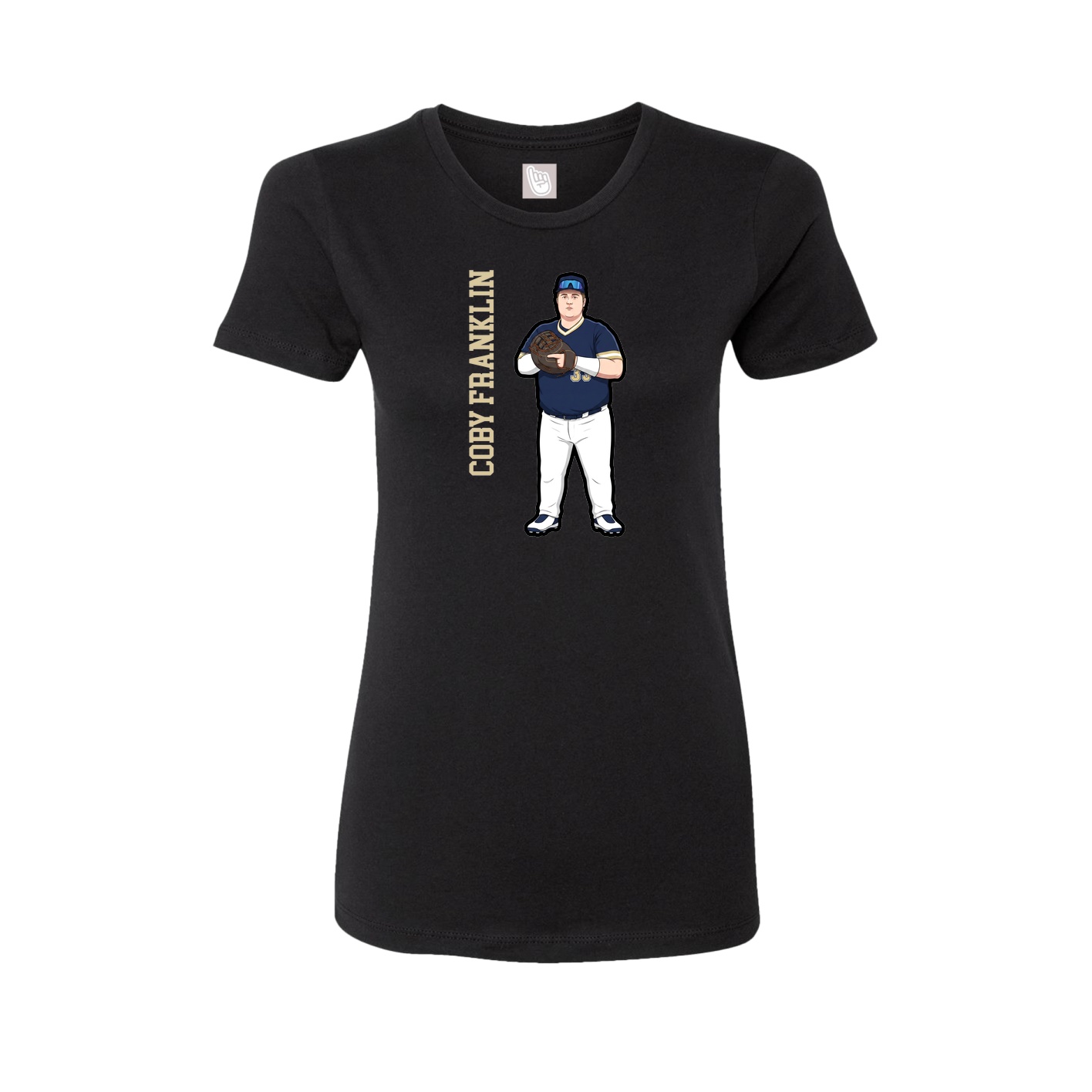 Womens Tee — Name Vertical in Black