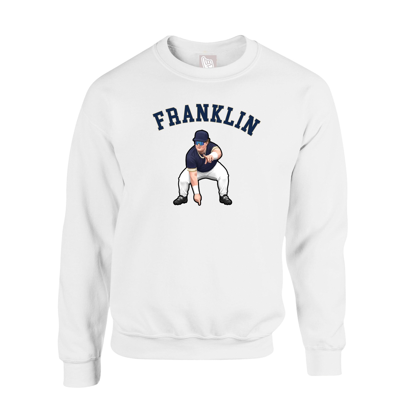 Fleece Crew — Shirsey Arch in White