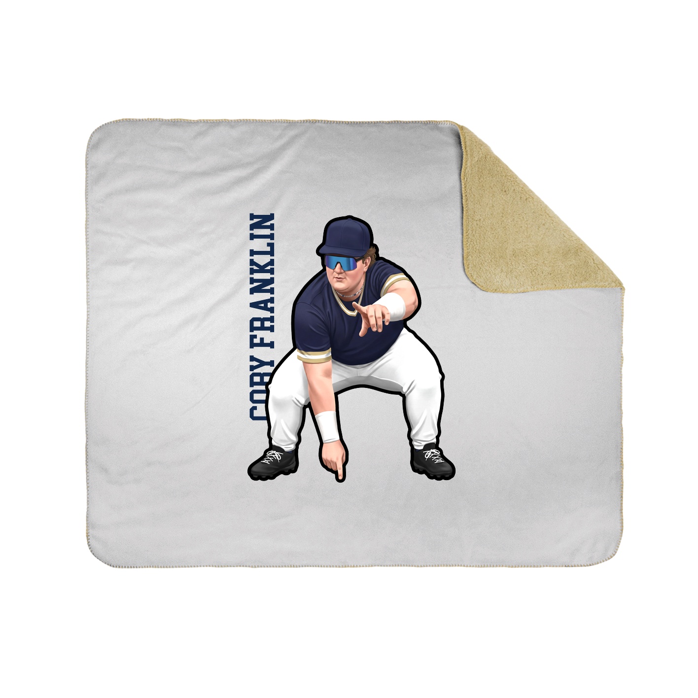 Throw Blanket — Name Vertical in White