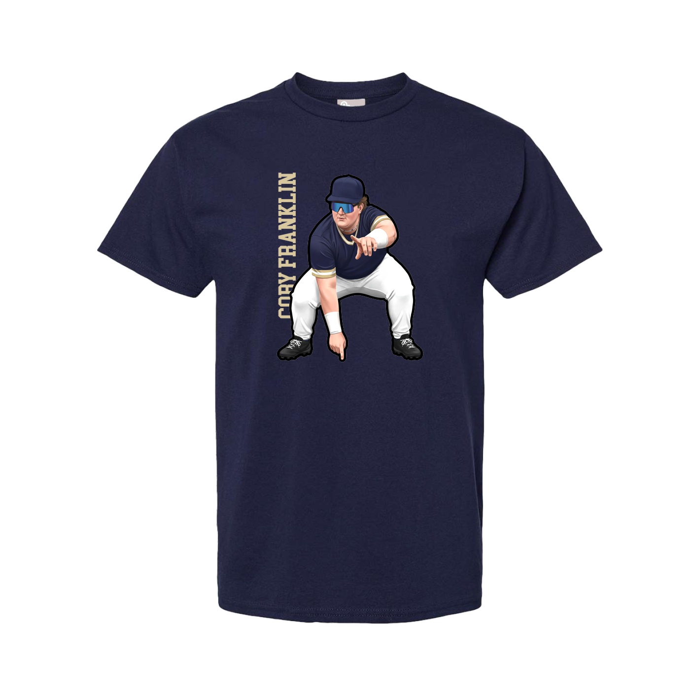 Tee — Name Vertical in Navy