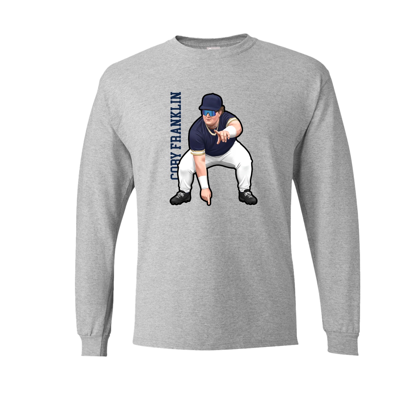 Long Sleeve Tee — Name Vertical in Grey
