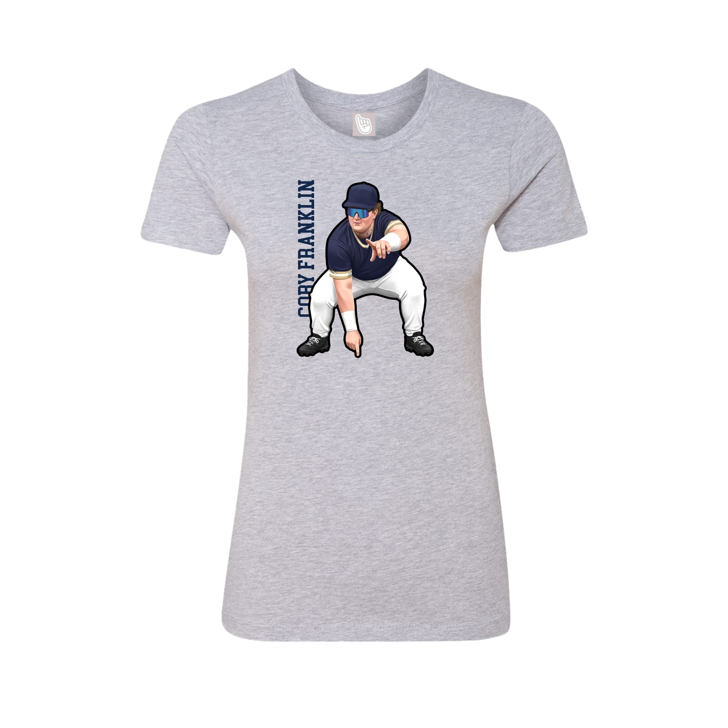 Womens Tee — Name Vertical in Grey