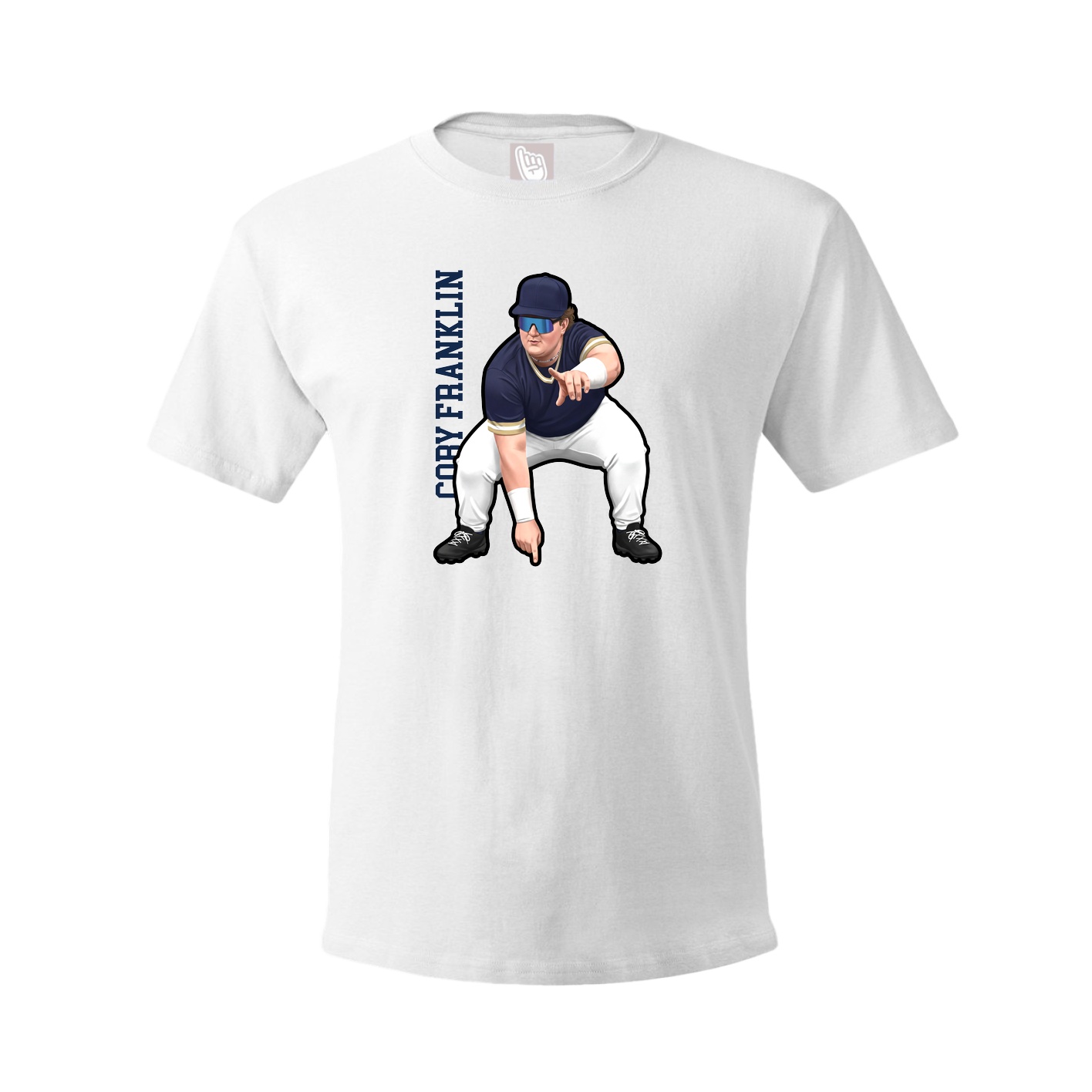 Youth Tee — Name Vertical in White