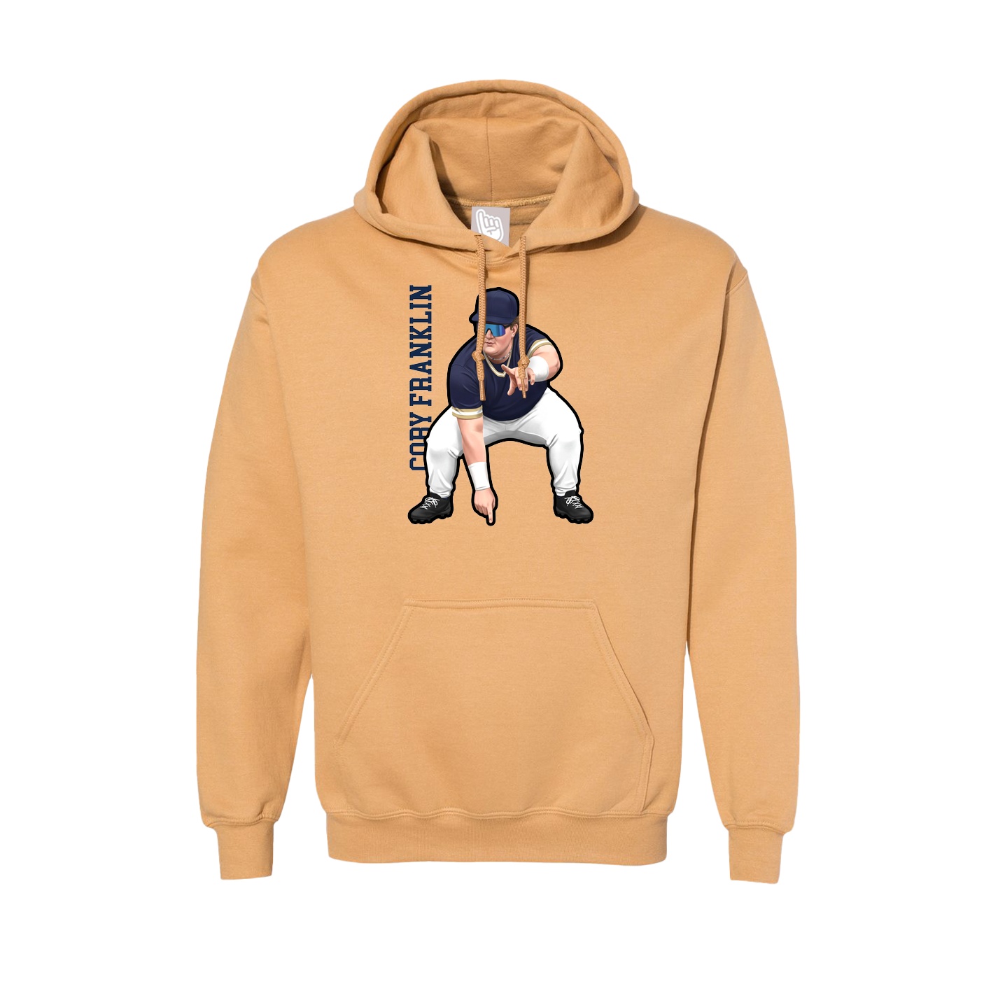 Hoodie — Name Vertical in Vegas Gold