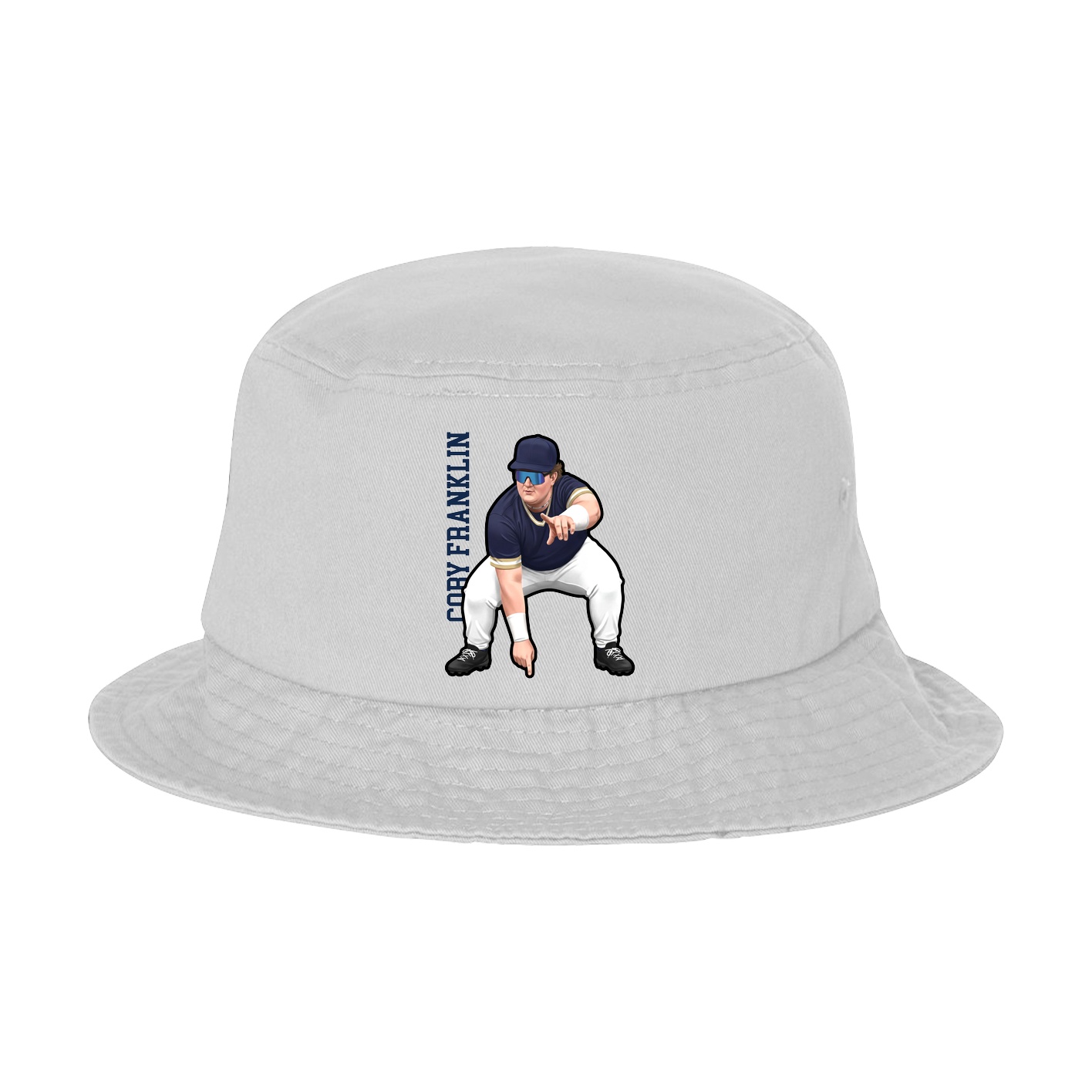 Bucket Cap — Name Vertical in White