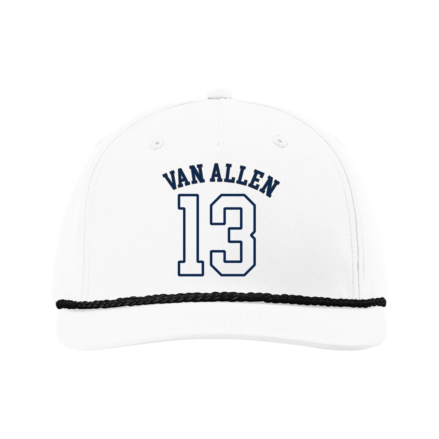 Five-Panel Classic Rope Cap — Shirsey Arch in White