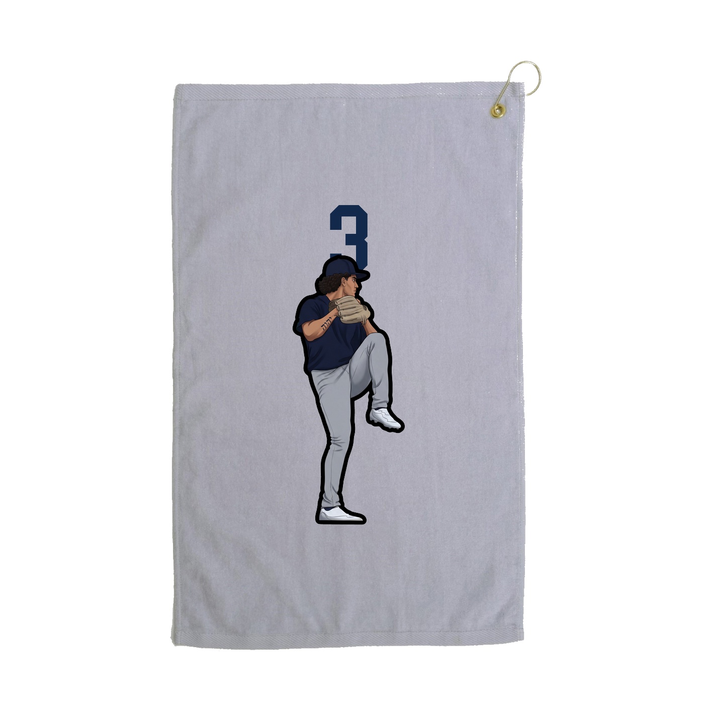 Golf Towel — Number Top in Grey