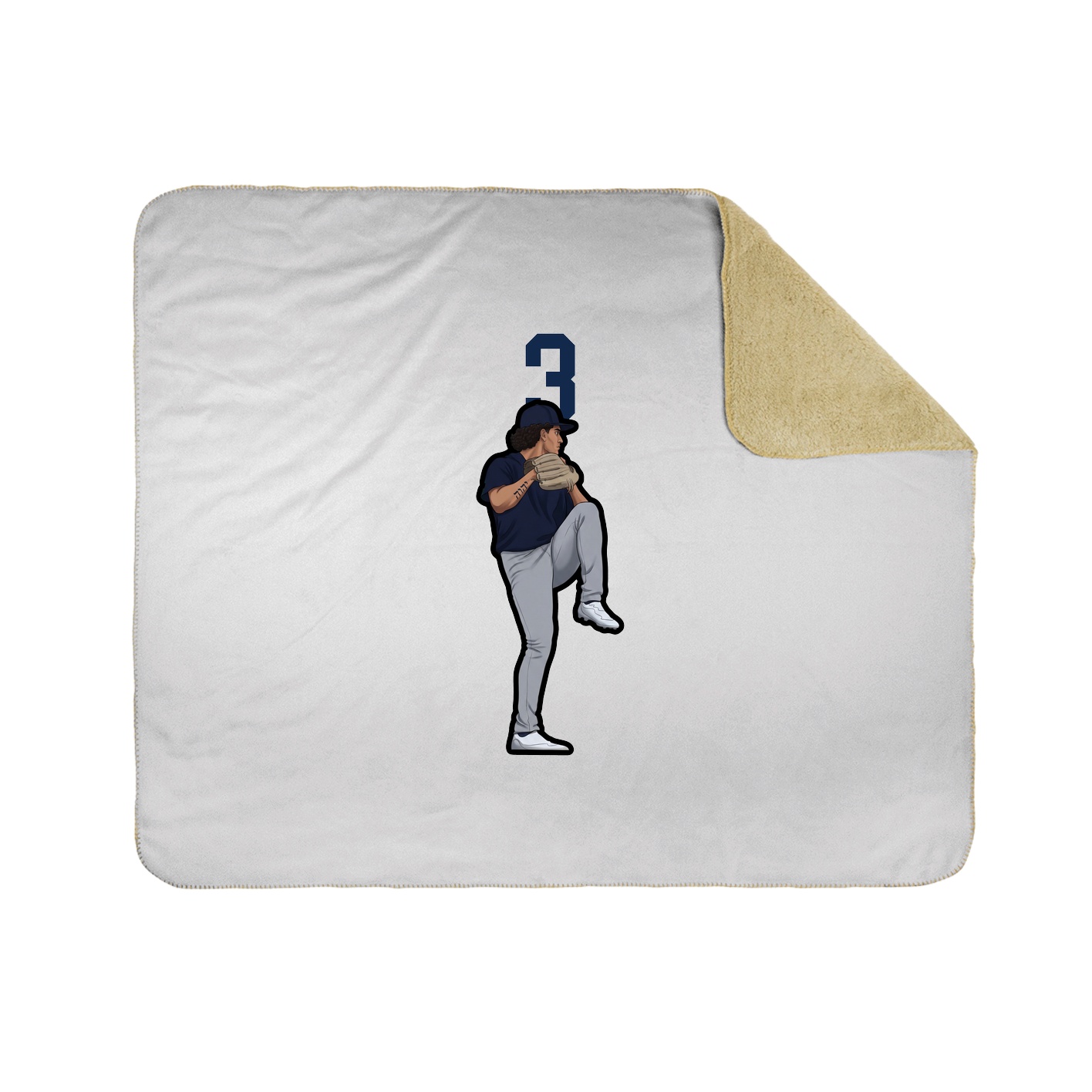 Throw Blanket — Number Top in White