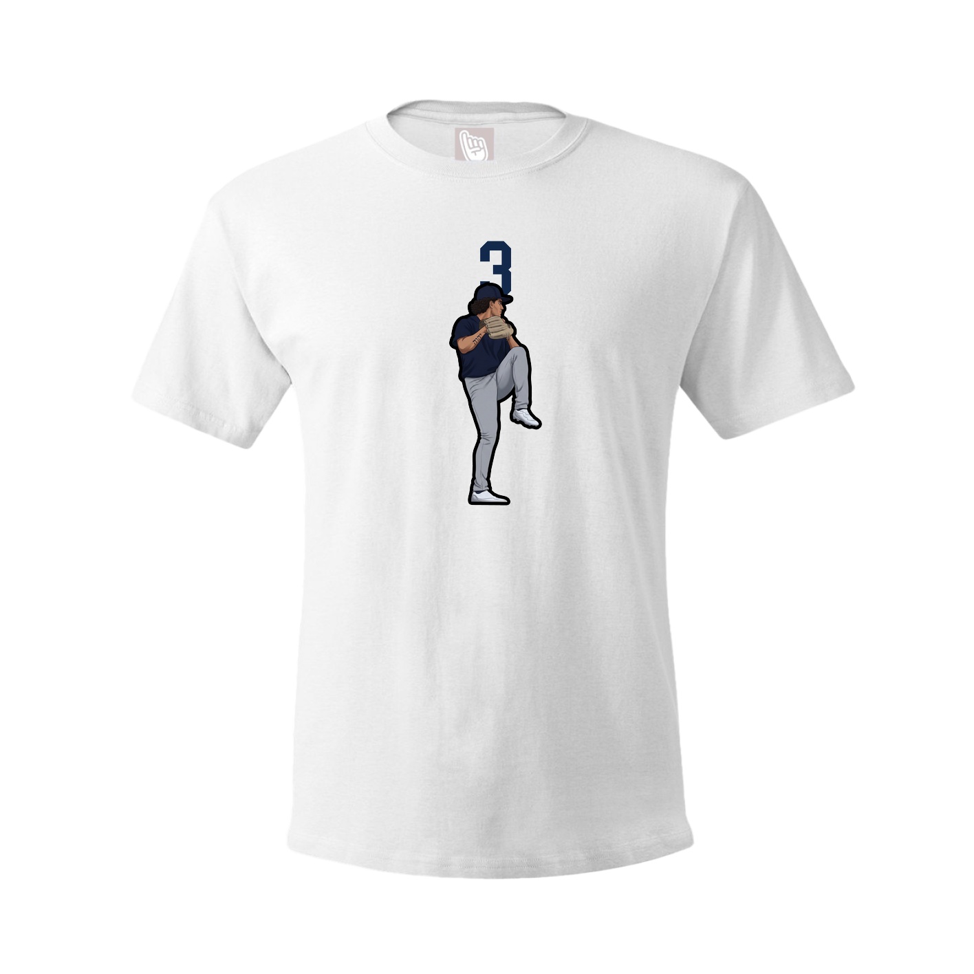 Youth Tee — Number Top in White