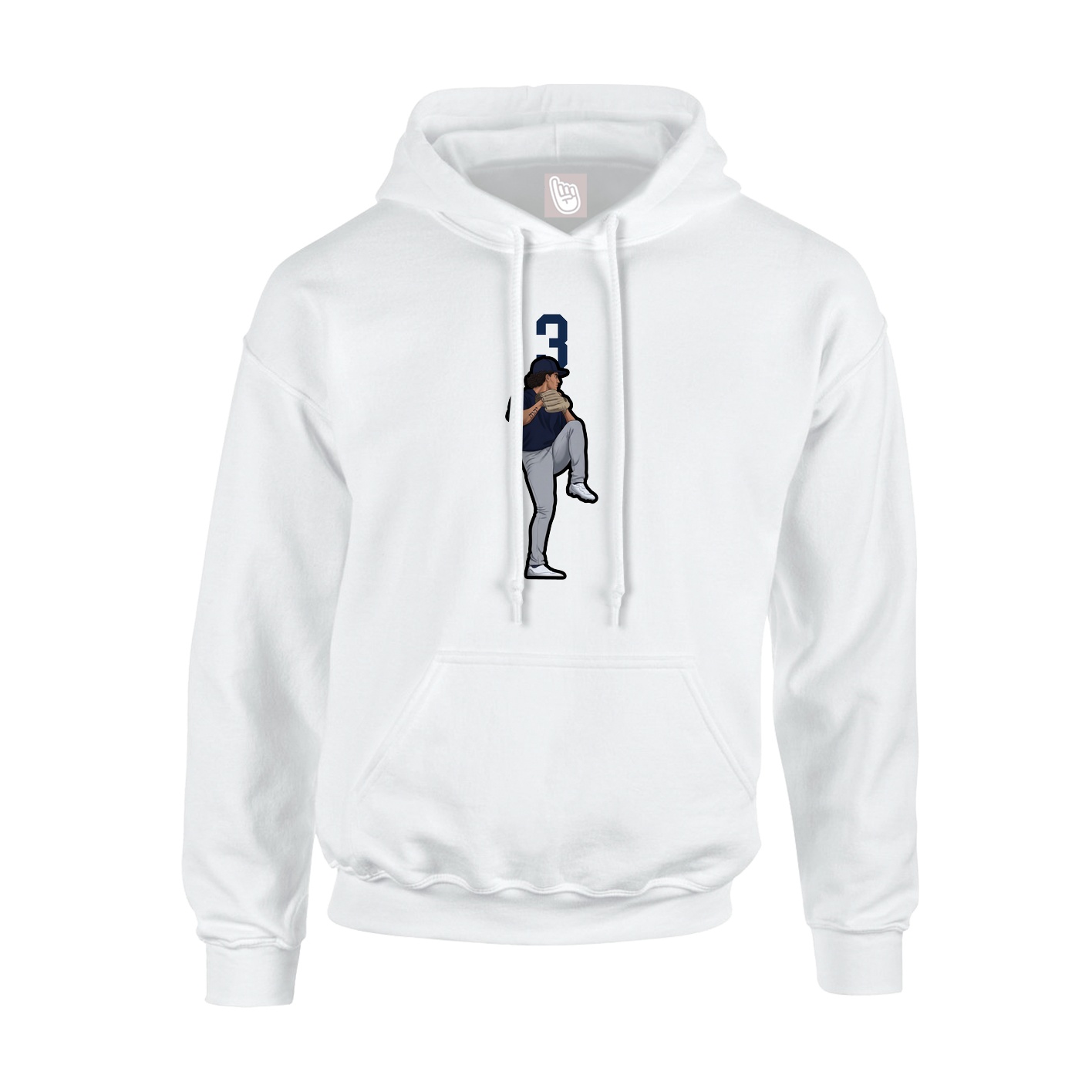 Hoodie — Number Top in White