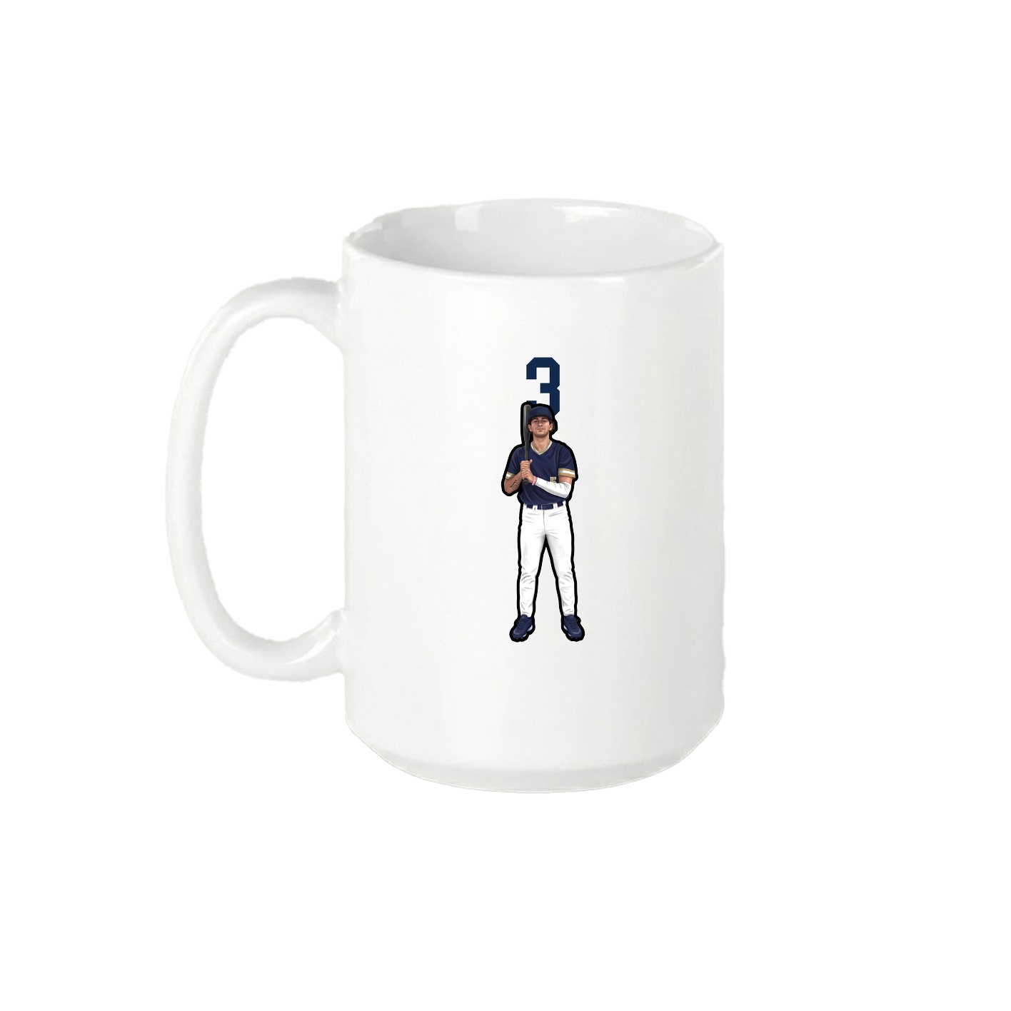 15oz Coffee Mug — Number Top in White