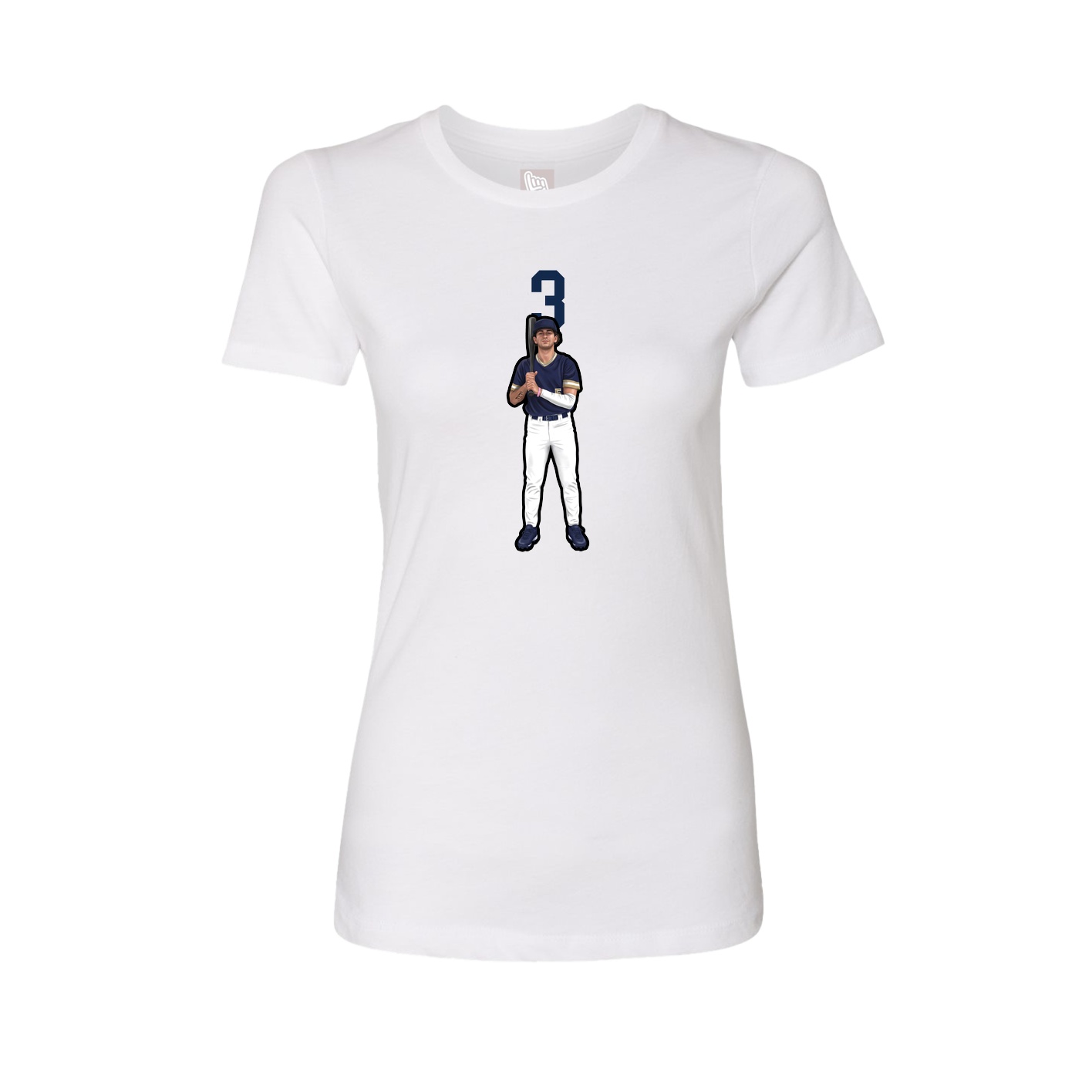 Fitted Women's Tee — Number Top in White