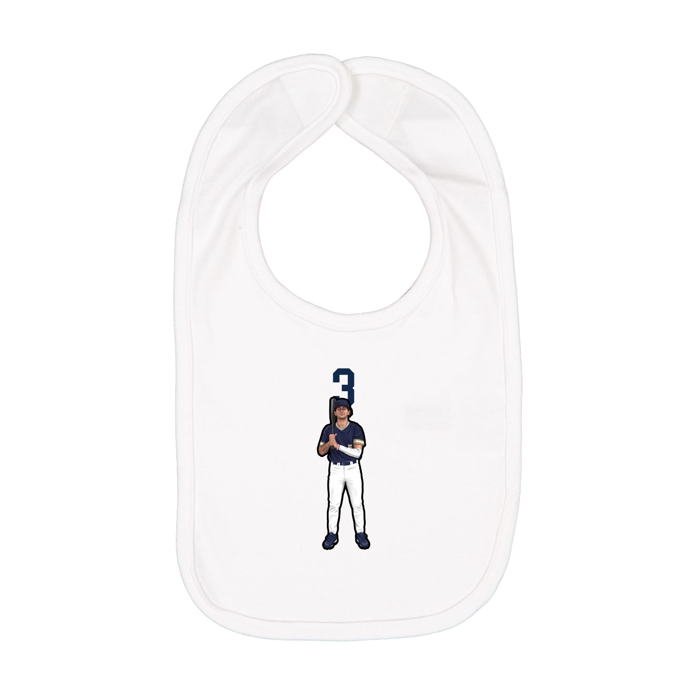 Infant Bib — Number Top in White