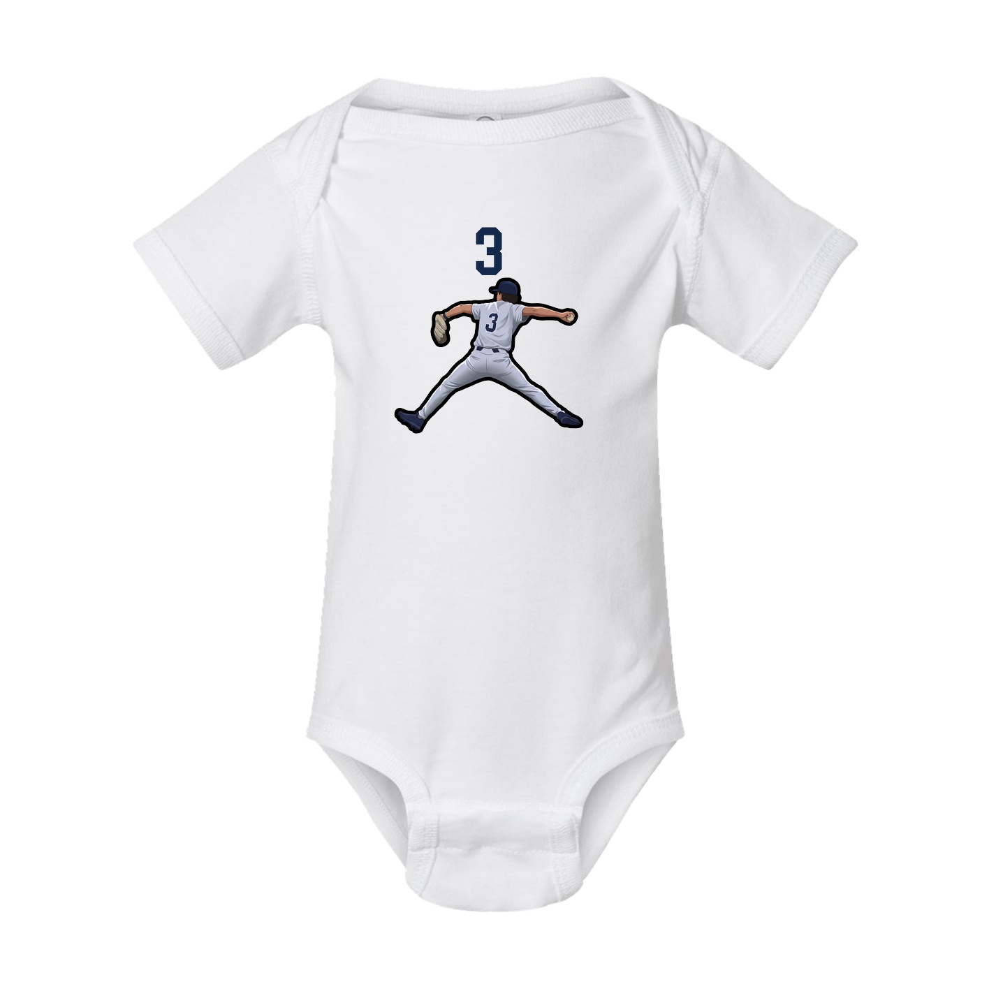 Baby Onesie — Number Top in White
