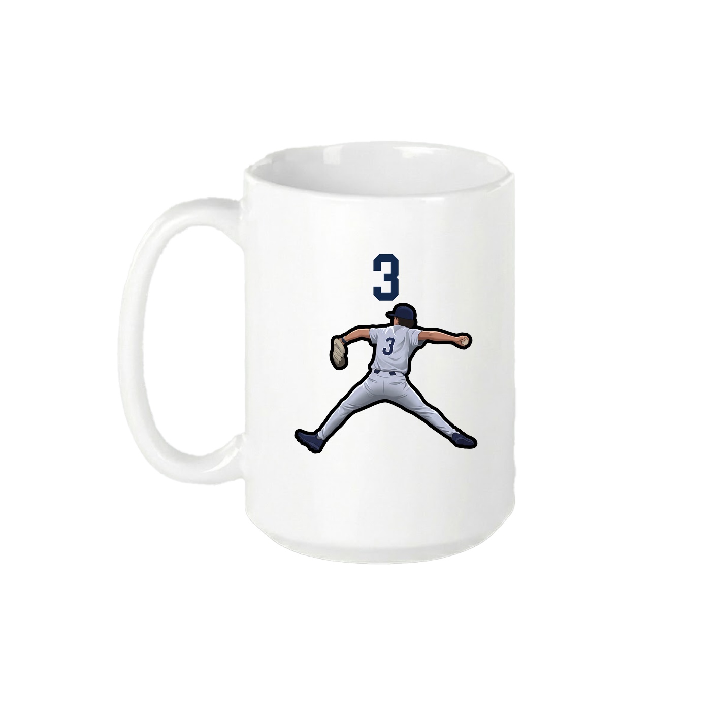 15oz Coffee Mug — Number Top in White
