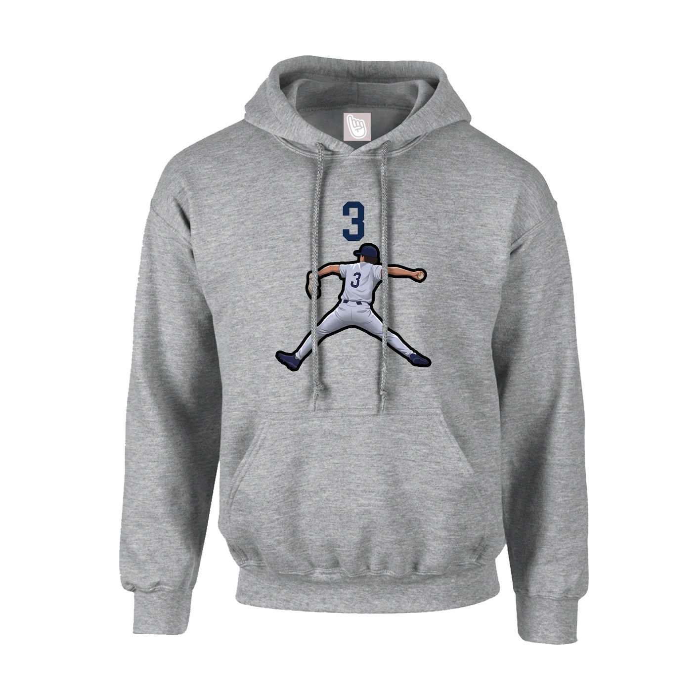 Youth Hoodie — Number Top in Grey