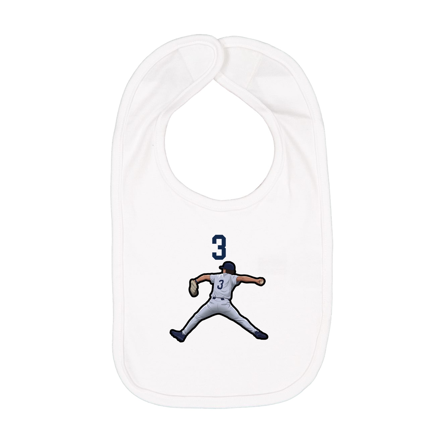 Infant Bib — Number Top in White