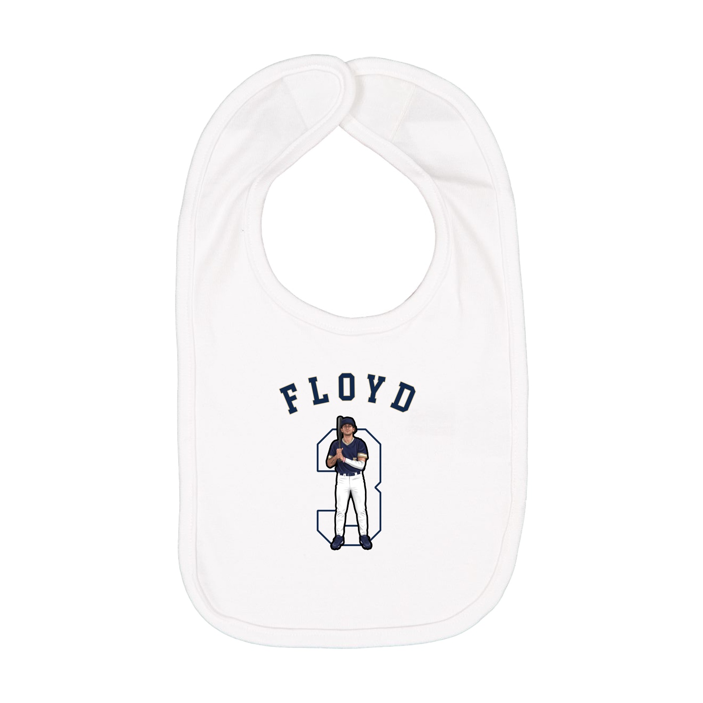 Infant Bib — Shirsey Arch in White