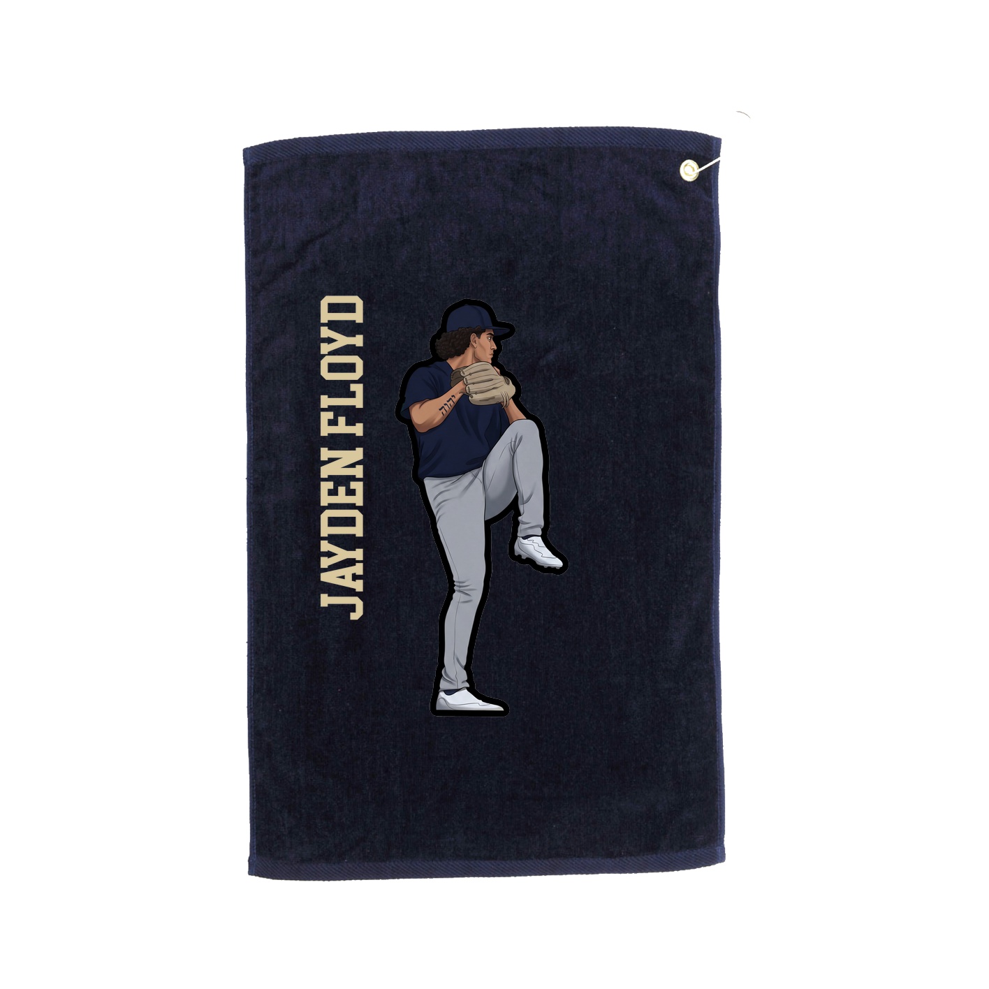Golf Towel — Name Vertical in Navy