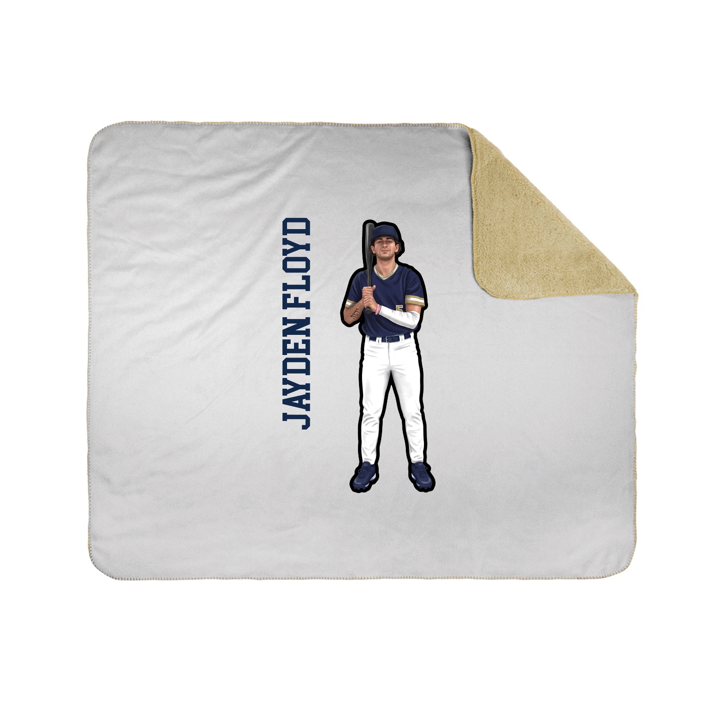 Throw Blanket — Name Vertical in White