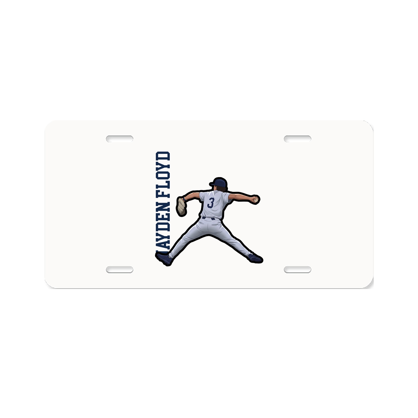 License Plate — Name Vertical in Classic