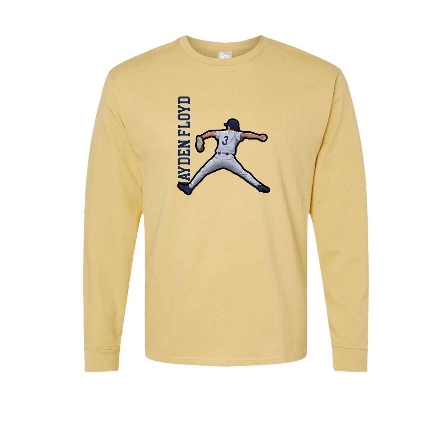 Long Sleeve Tee — Name Vertical in Vegas Gold
