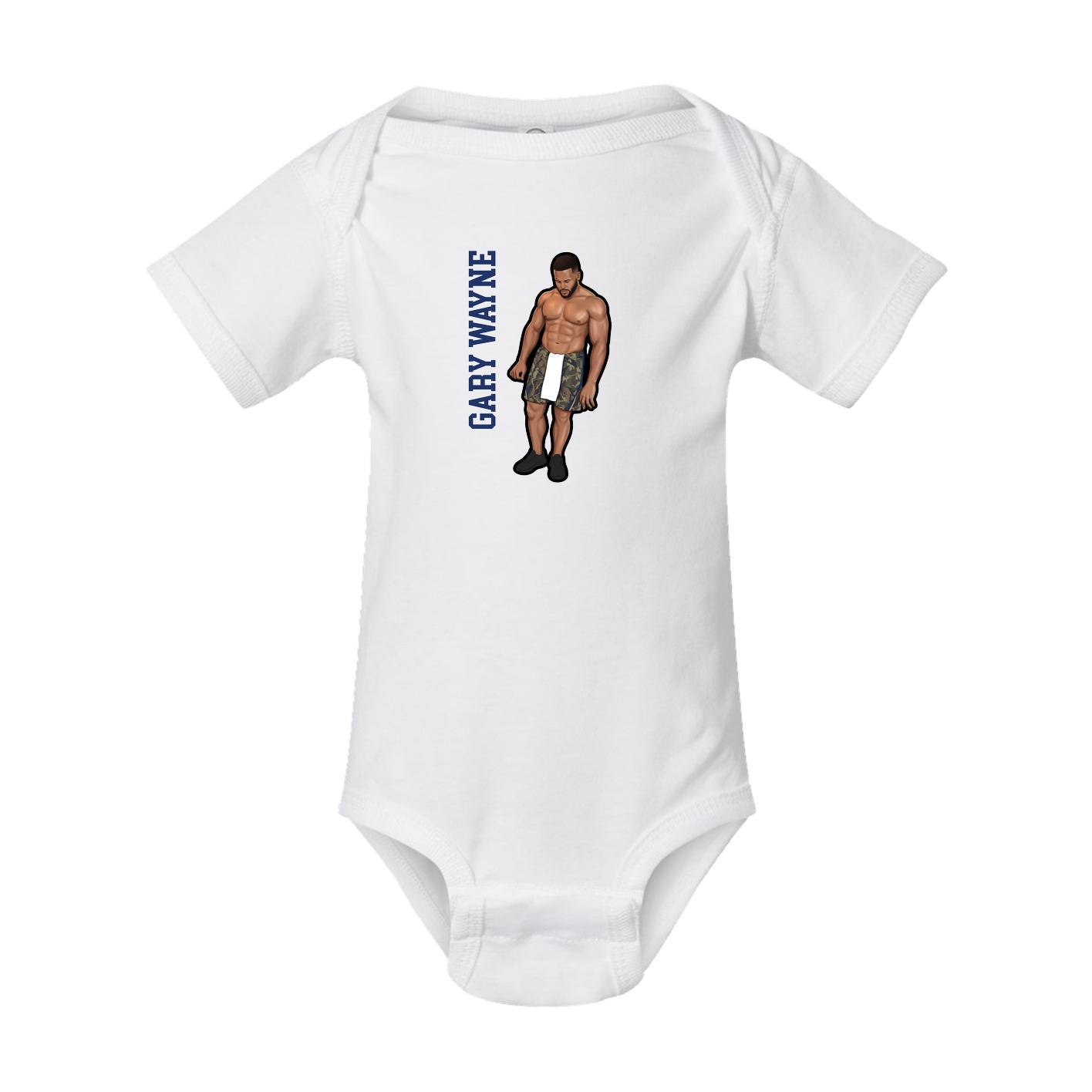 Baby Onesie — Name Vertical in White