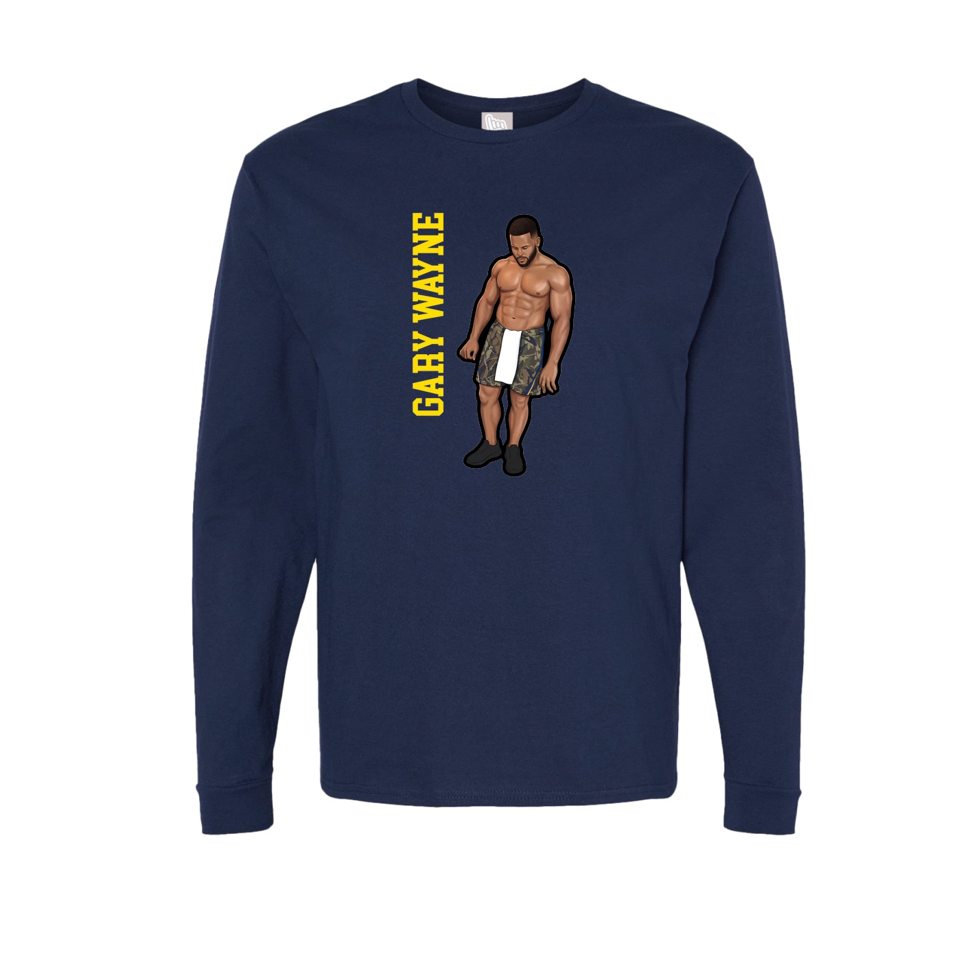 Long Sleeve Tee — Name Vertical in Navy