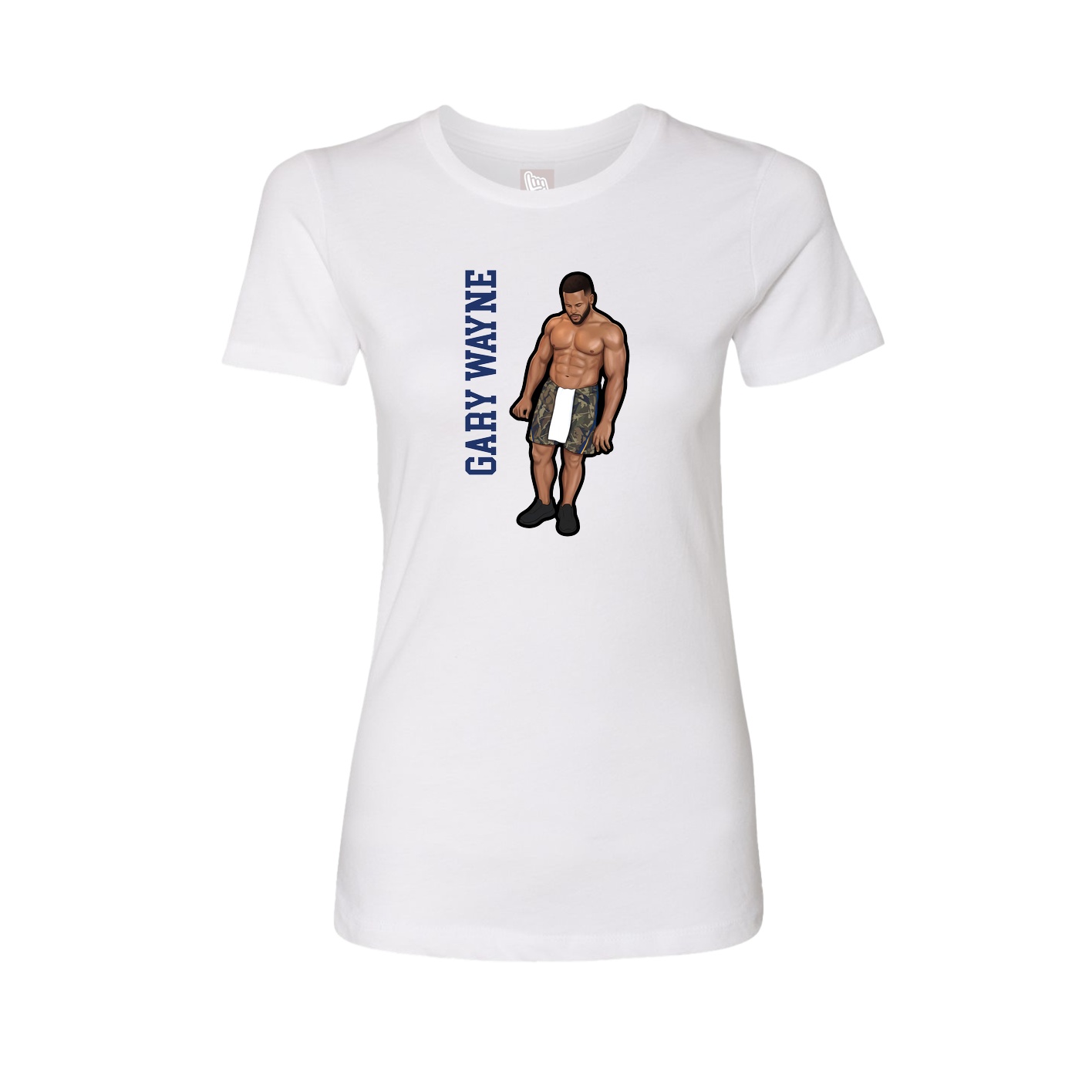 Womens Tee — Name Vertical in White