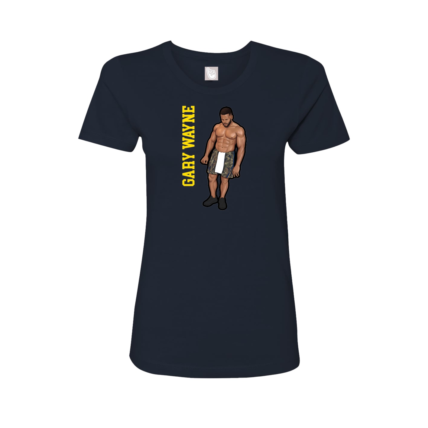 Womens Tee — Name Vertical in Navy