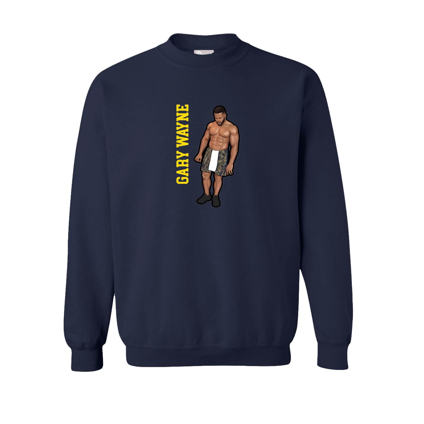 Fleece Crew — Name Vertical in Navy