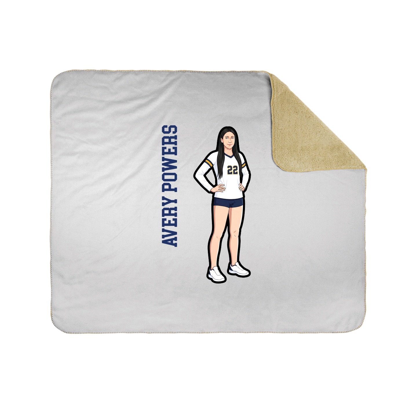 Throw Blanket — Name Vertical in White