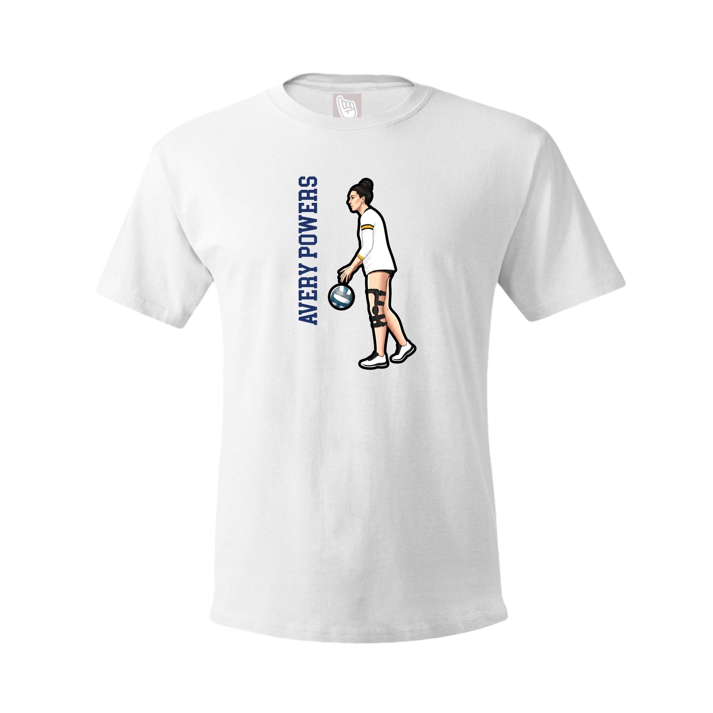 Youth Tee — Name Vertical in White