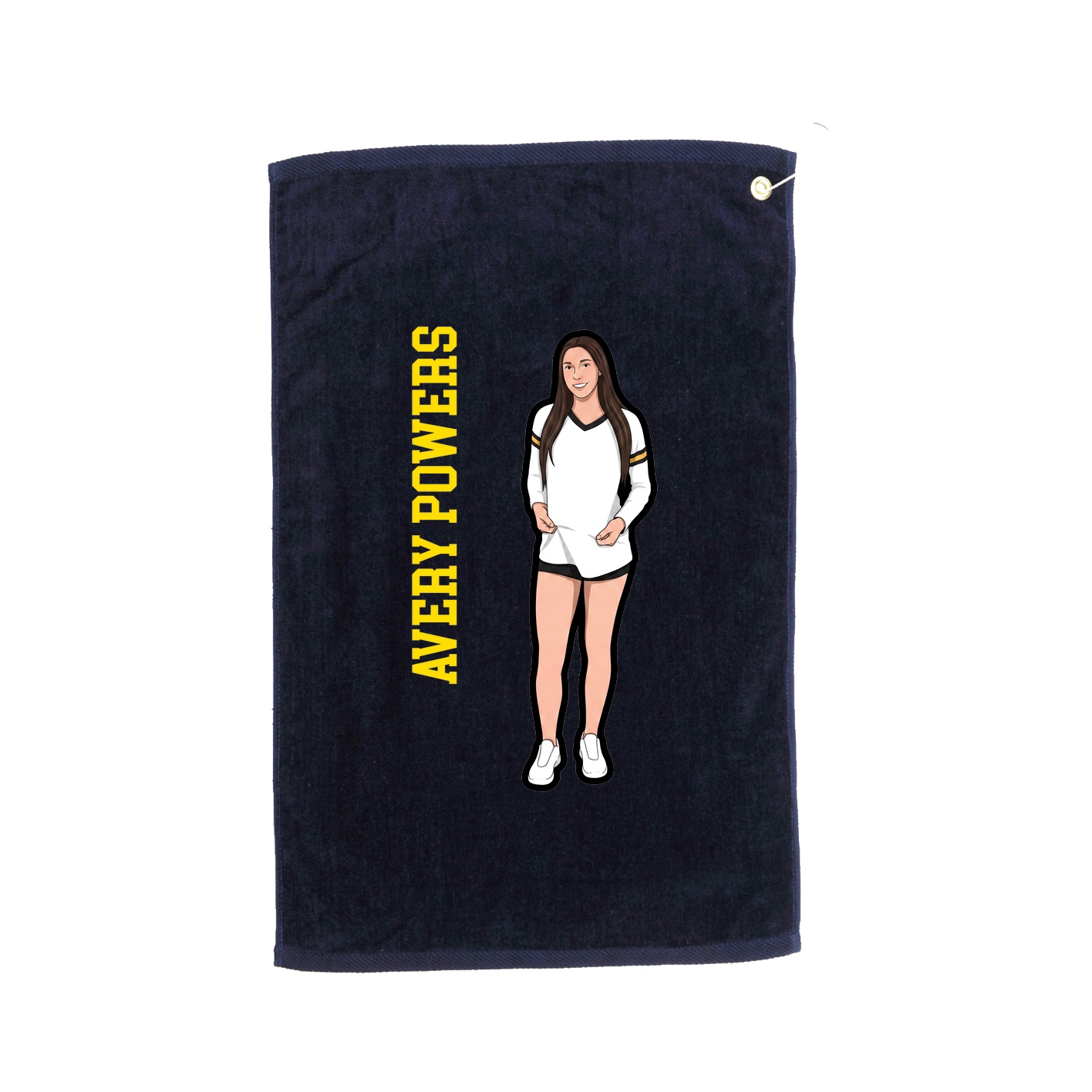 Golf Towel — Name Vertical in Navy