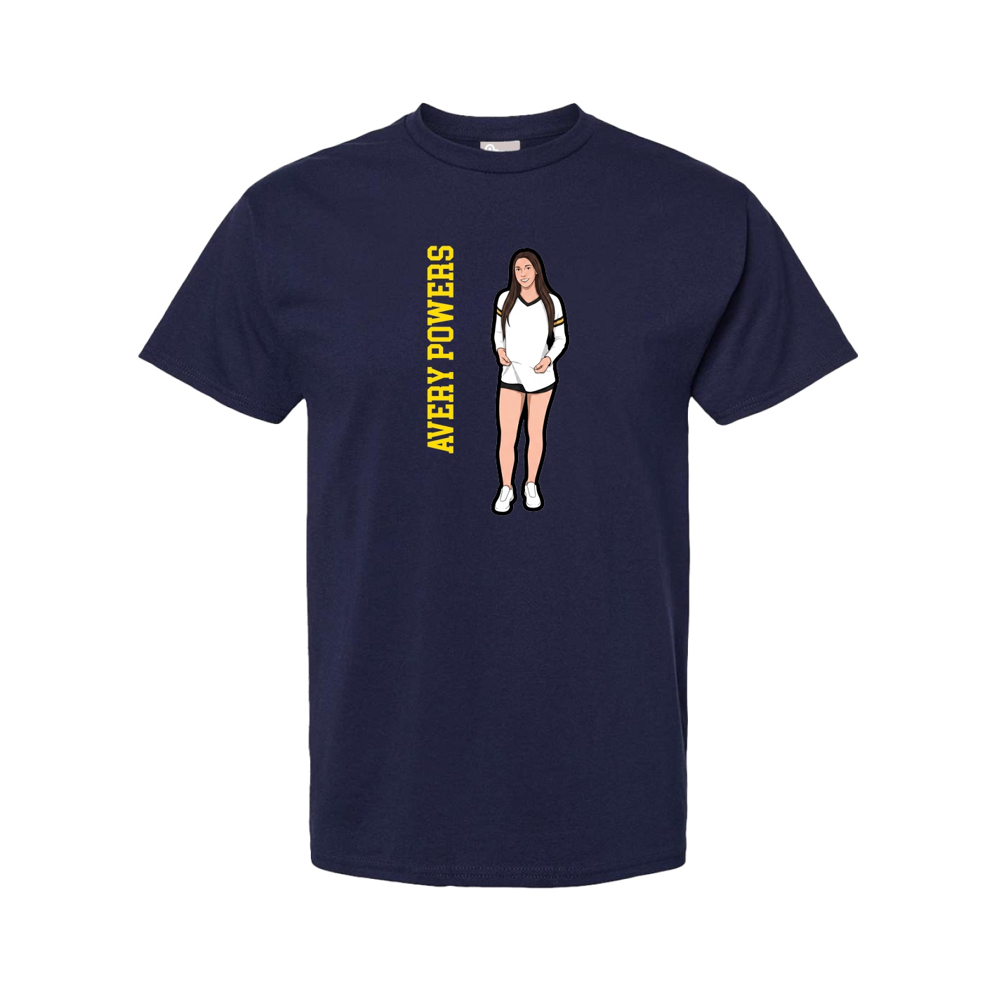 Tee — Name Vertical in Navy