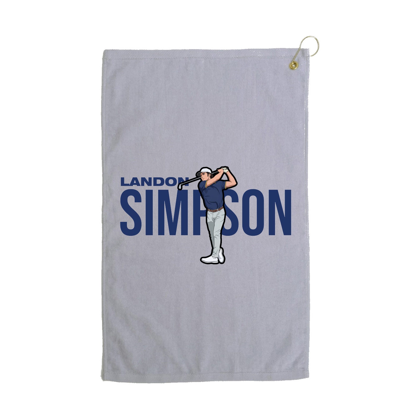 Golf Towel — Player Name in Grey