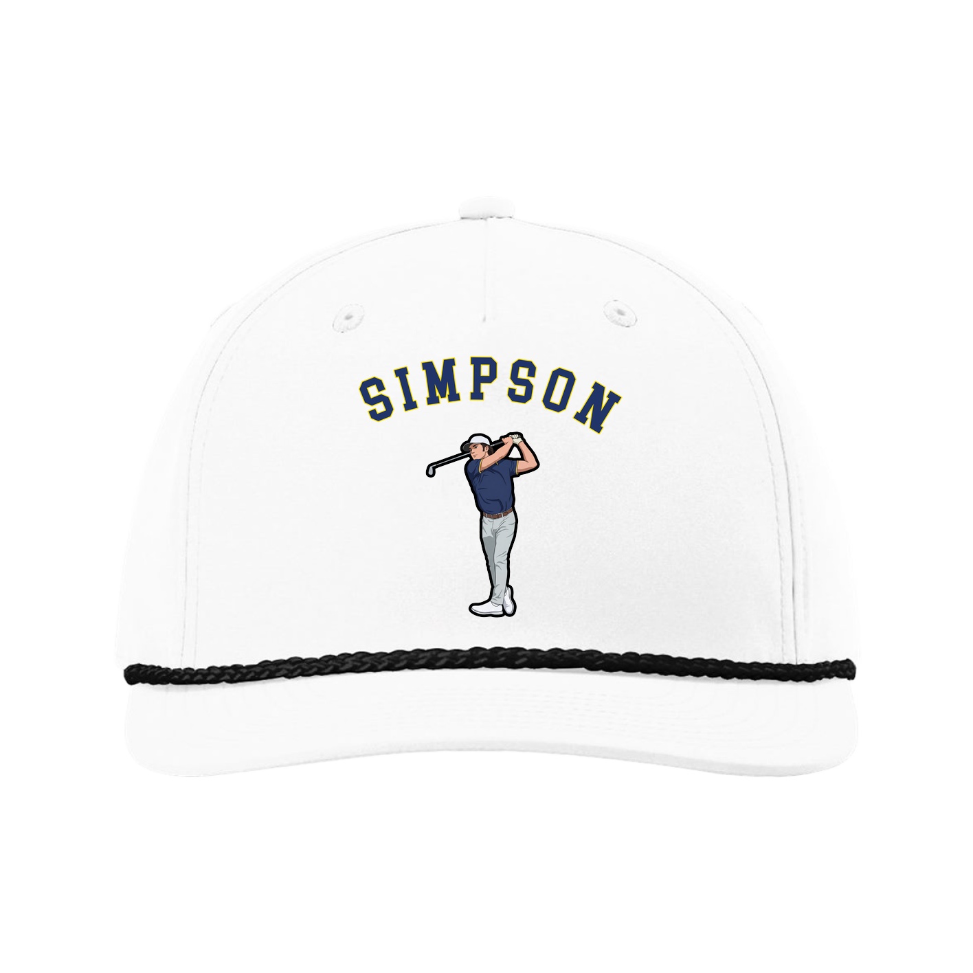 Five-Panel Classic Rope Cap — Shirsey Arch in White