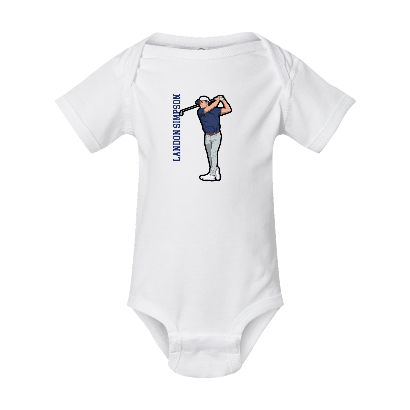 Baby Onesie — Name Vertical in White