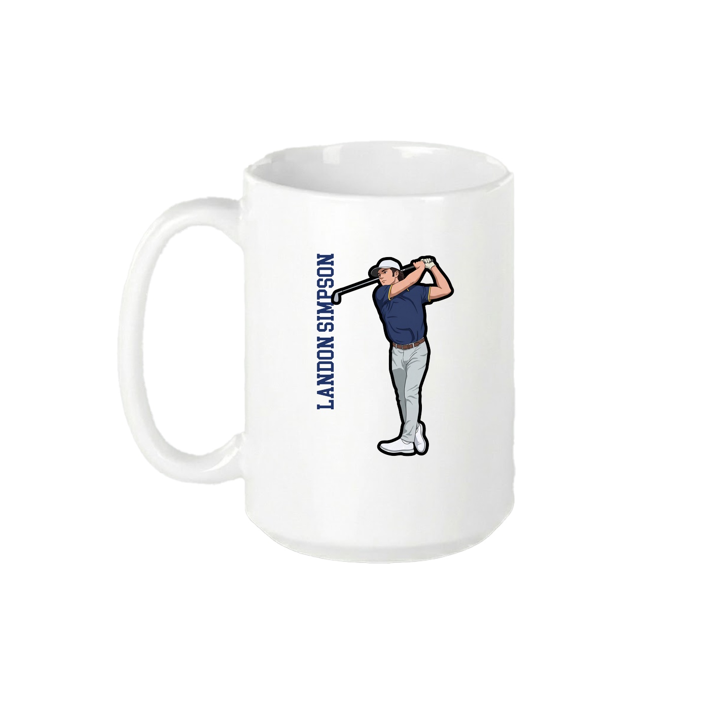15oz Coffee Mug — Name Vertical in White