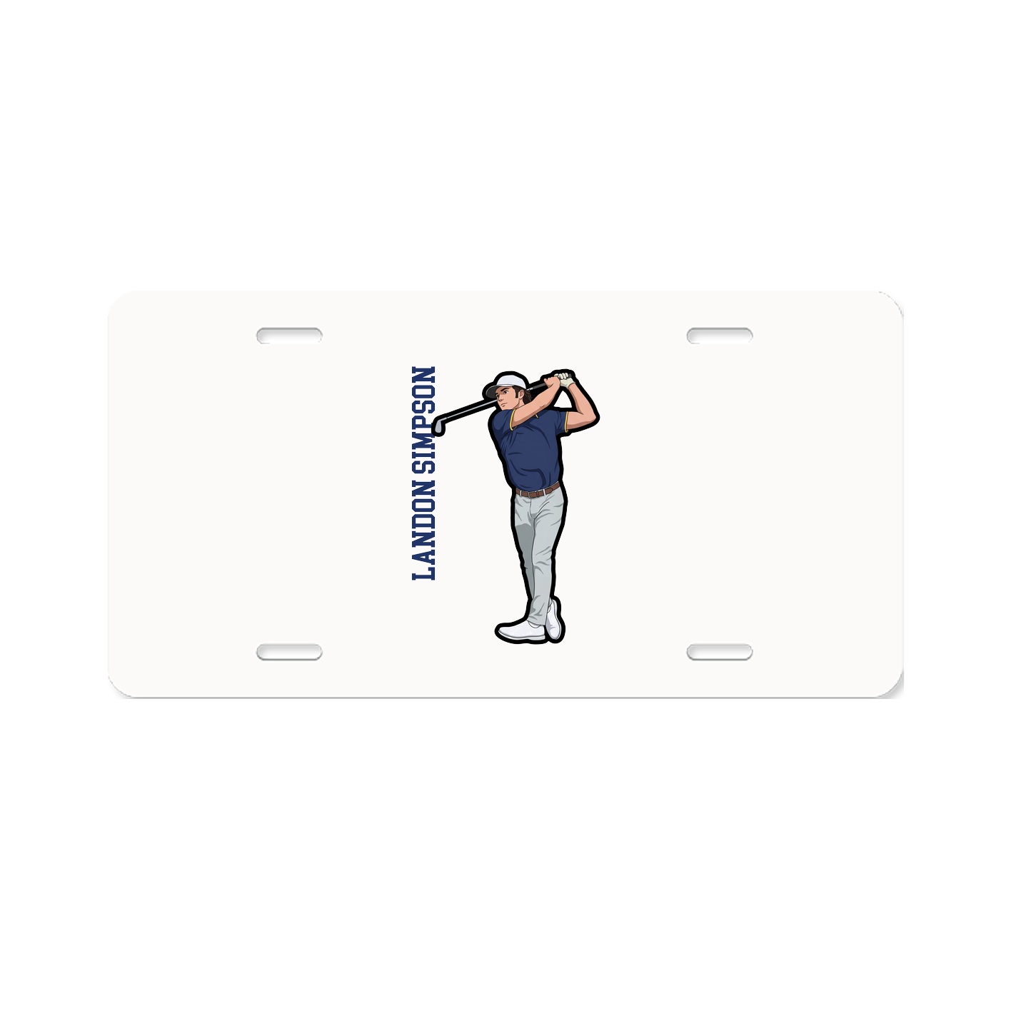 License Plate — Name Vertical in Classic