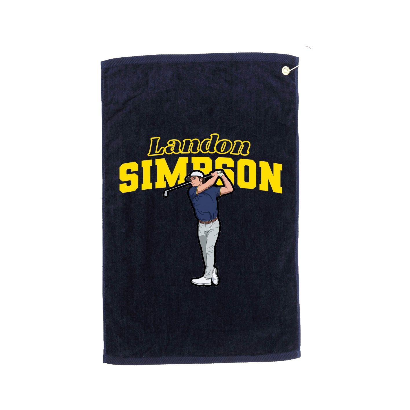 Golf Towel — Name Arch in Navy