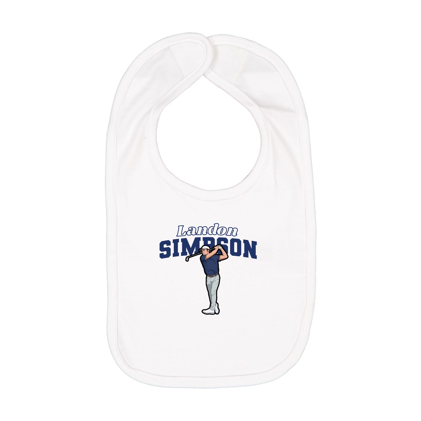 Infant Bib — Name Arch in White