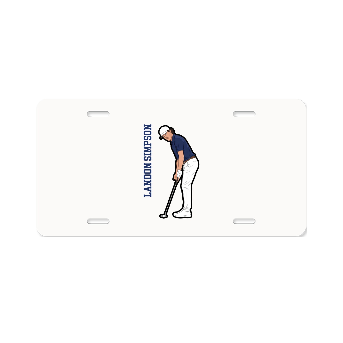 License Plate — Name Vertical in Classic