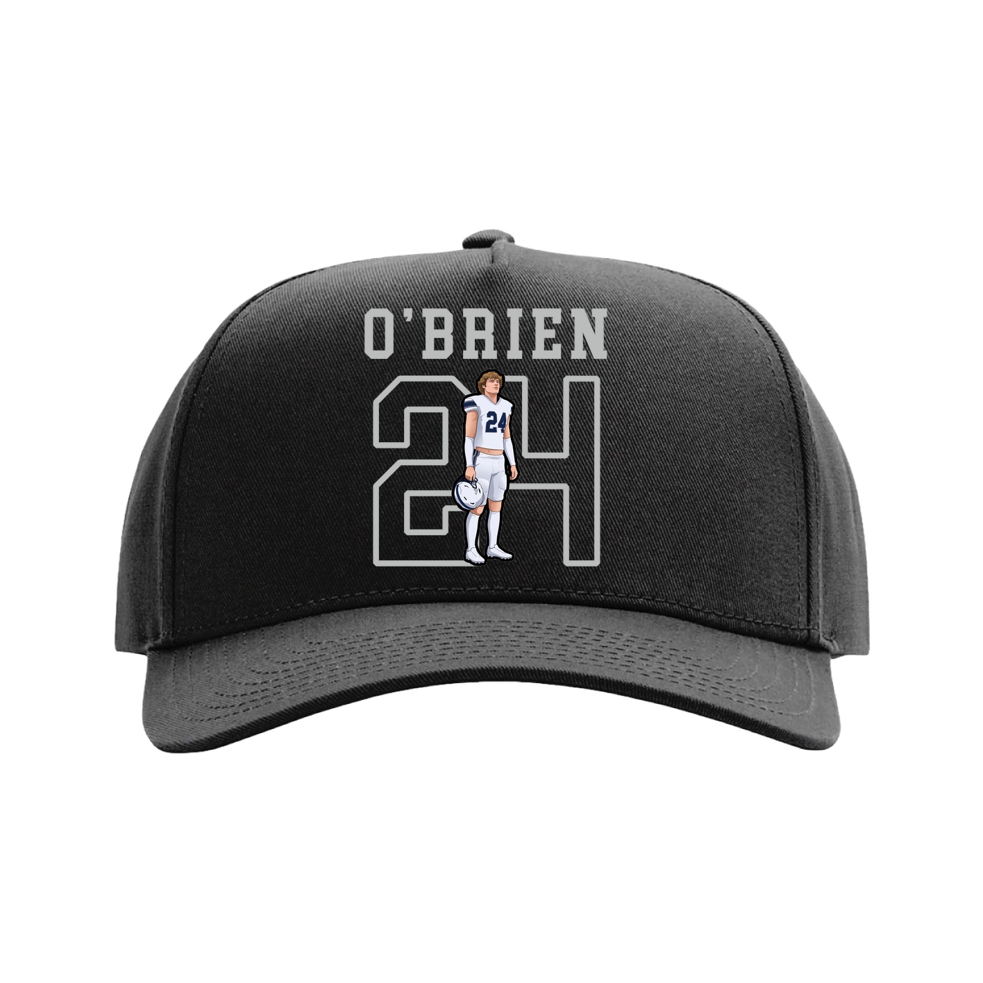 Full Fabric Five-Panel Champ Cap — Shirsey in Black