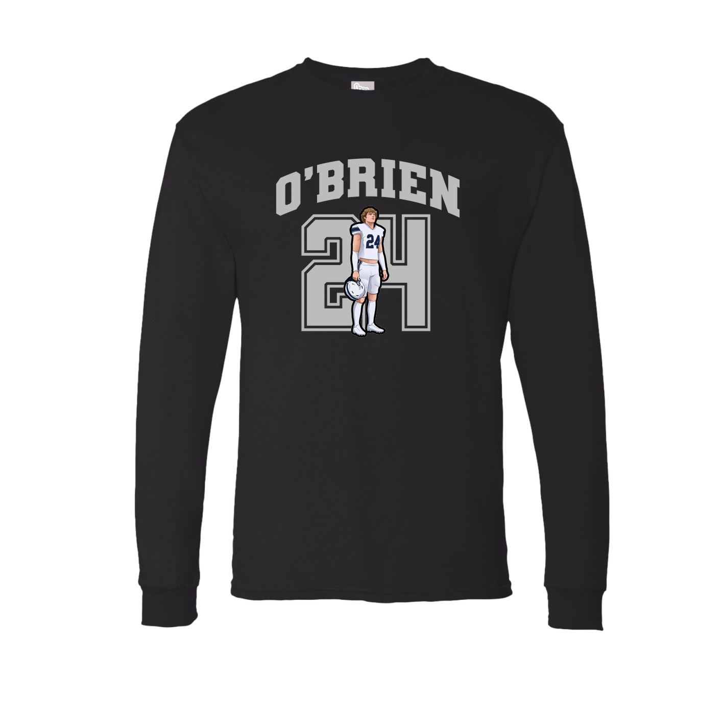 Long Sleeve Tee — Number in Black