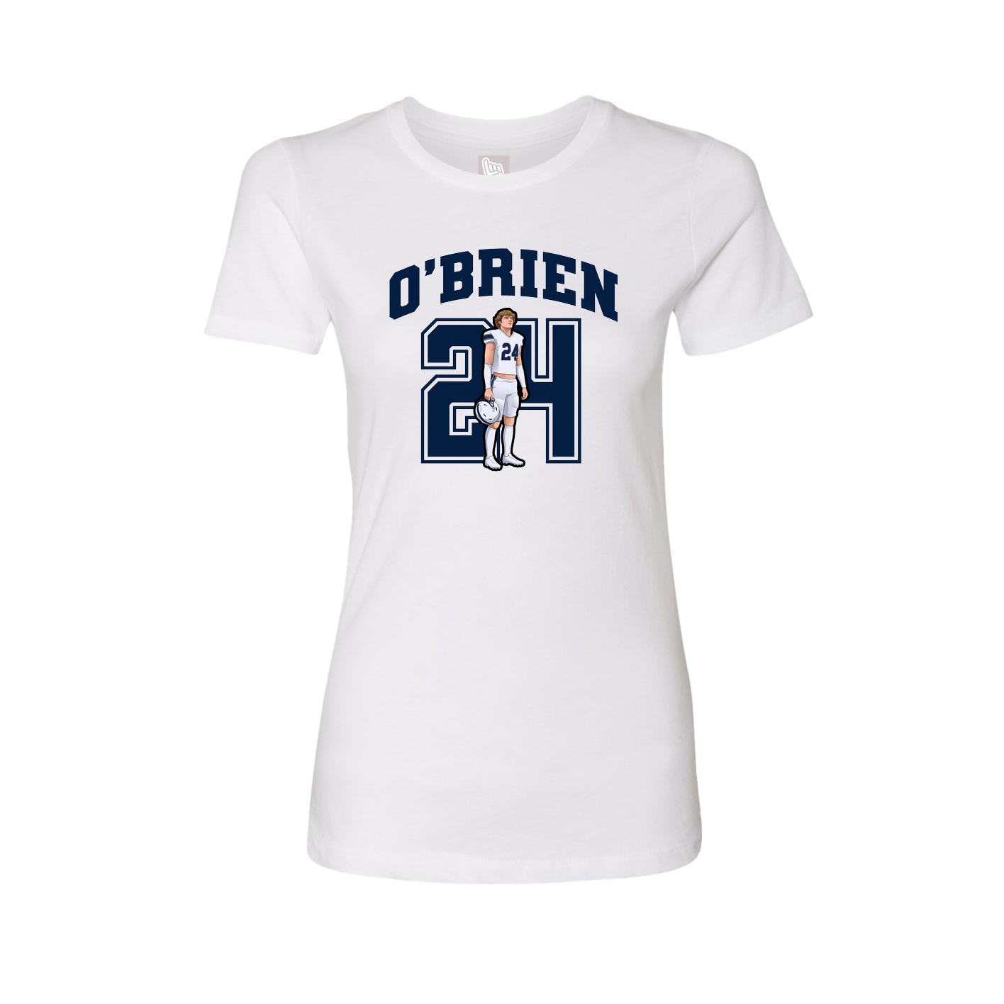 Fitted Women's Tee — Number in White