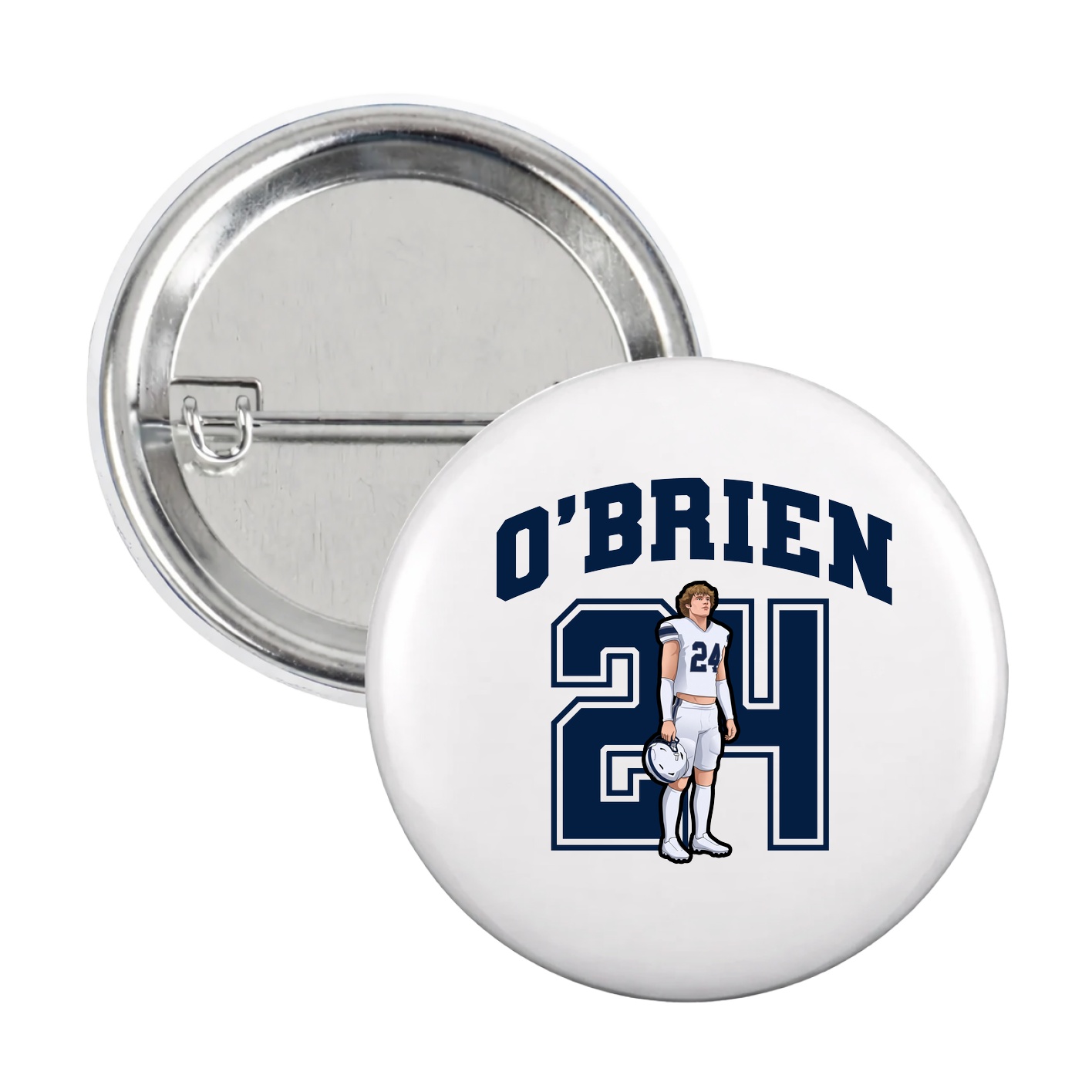 Game Day Button — Number in White