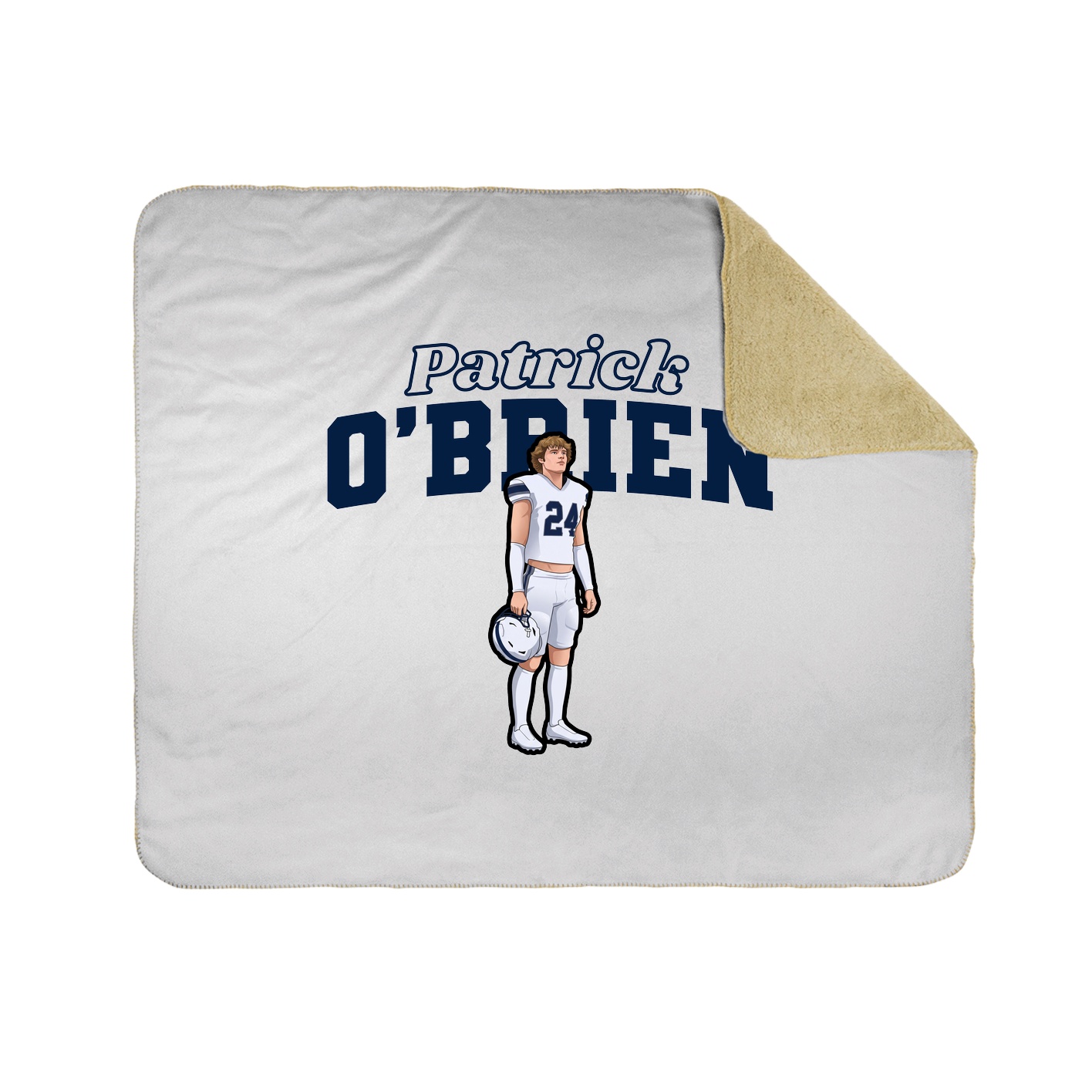 Throw Blanket — Name Arch in White