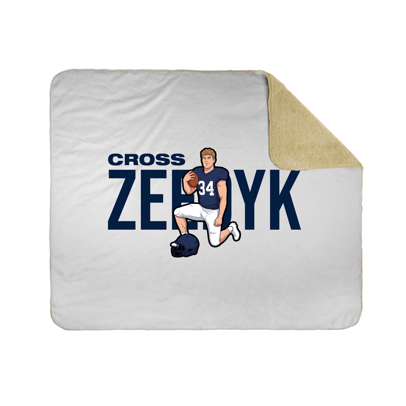 Throw Blanket — Player Name in White