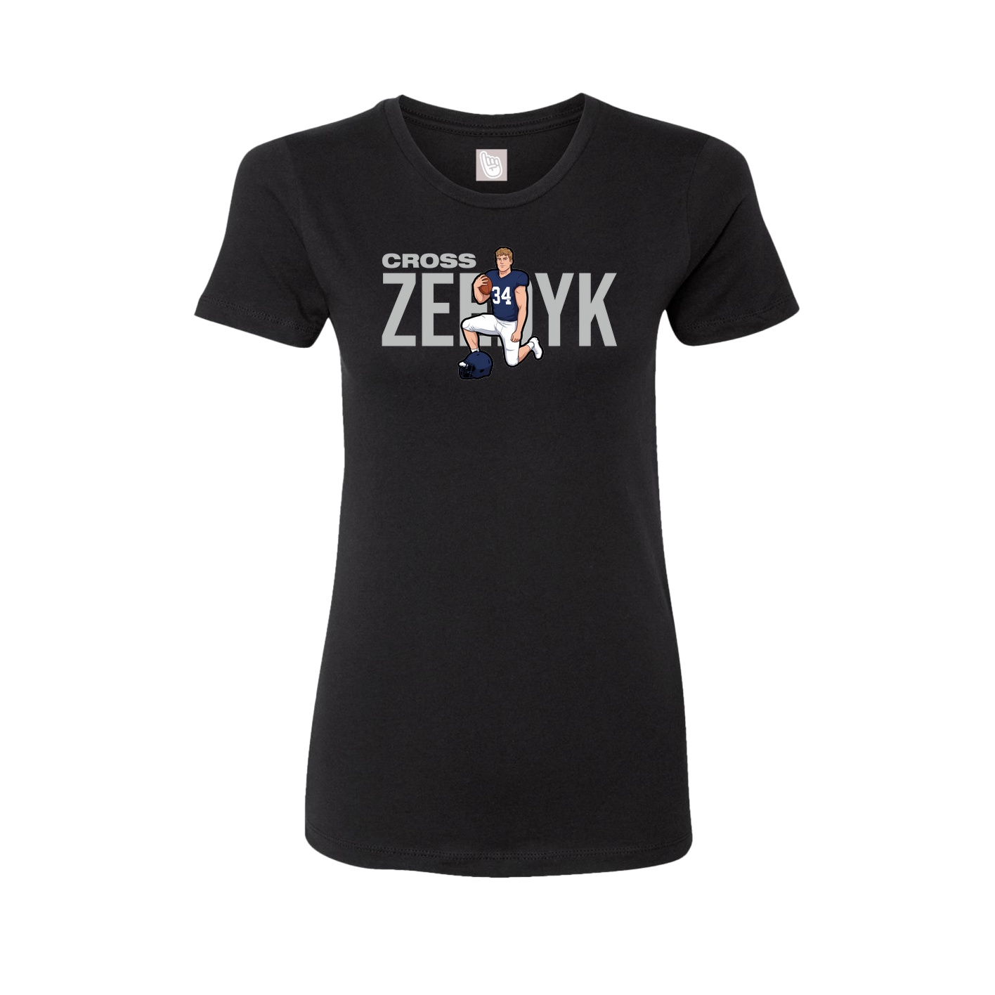 Fitted Women's Tee — Player Name in Black